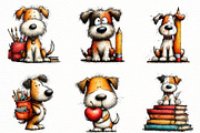 Cute Back to School Dog Clipart, a Seasonal Illustration by Designworld (Thumbnail 2 of 8)