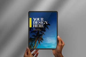 Hands Holding Tablet Mockup Minimal