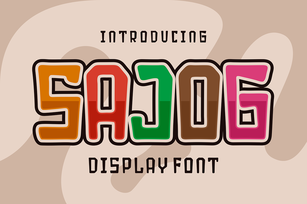 Sajog - Display Font, a Sans Serif Font by lelevien (Photo 1 of 4)