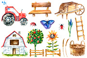 Watercolor Organic Farm, a Food Illustration by Vikeriya (Thumbnail 2 of 7)