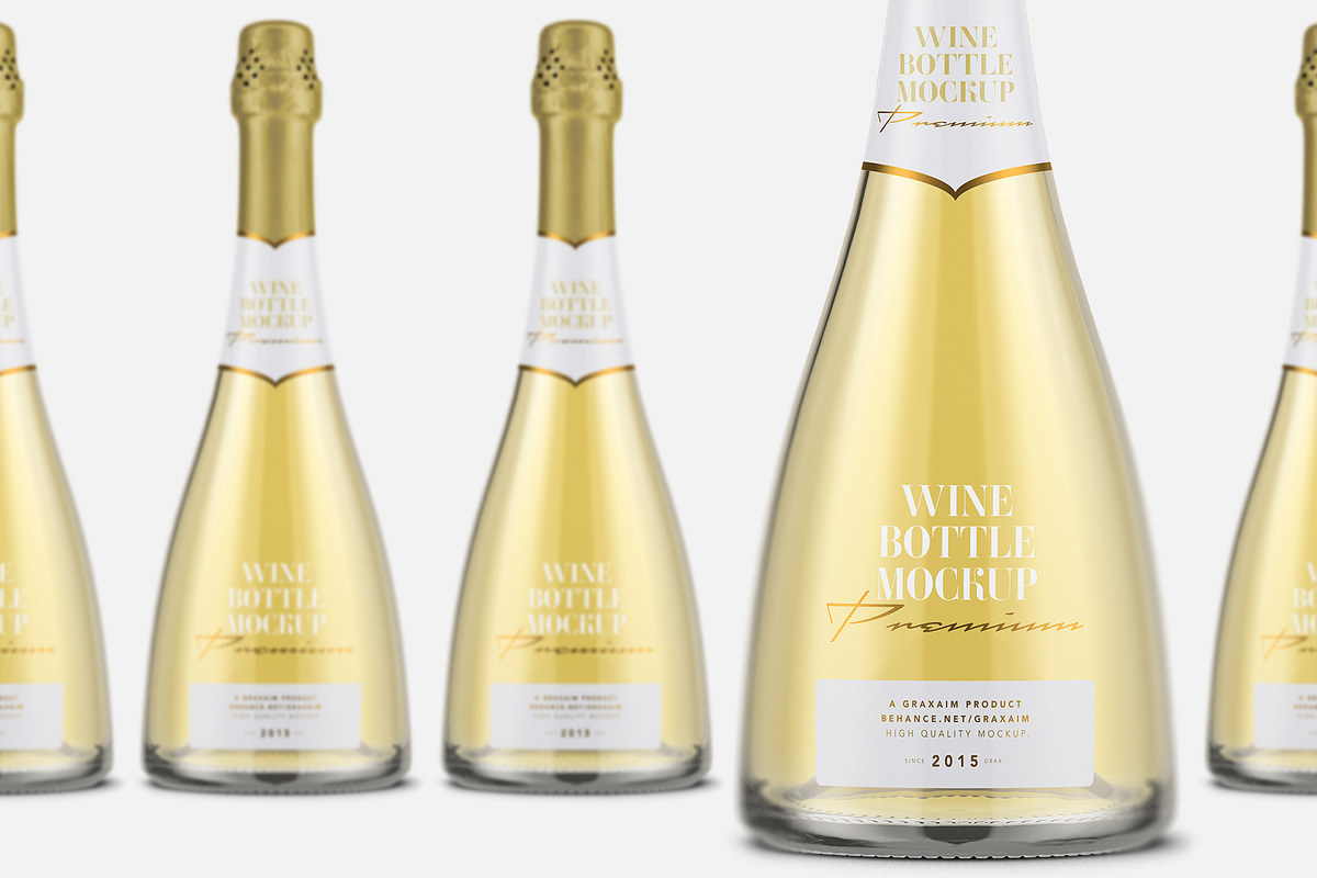 Champagne Bottle Mockup - White, a Packaging Mockup by Graxaim Mock-up (Photo 1 of 6)