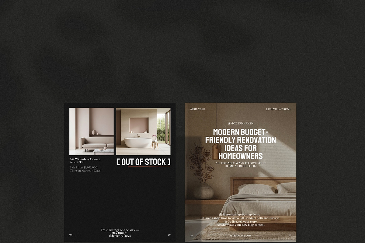 Modern Real Estate Instagram Kit, a Social Media Template by The Aesthetic Studio (Photo 5 of 10)