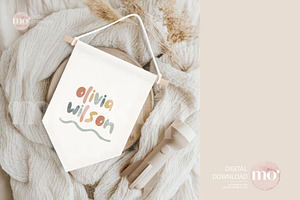 Pennant Banner Mockup, a Product Mockup by MoMockups