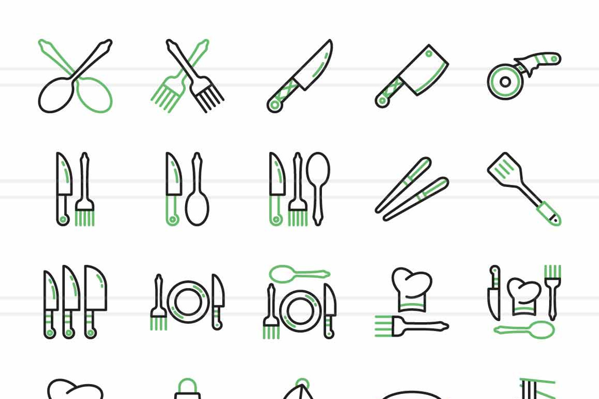 Kitchen Green & Black Icons, an Icon by IconBunny (Photo 2 of 2)