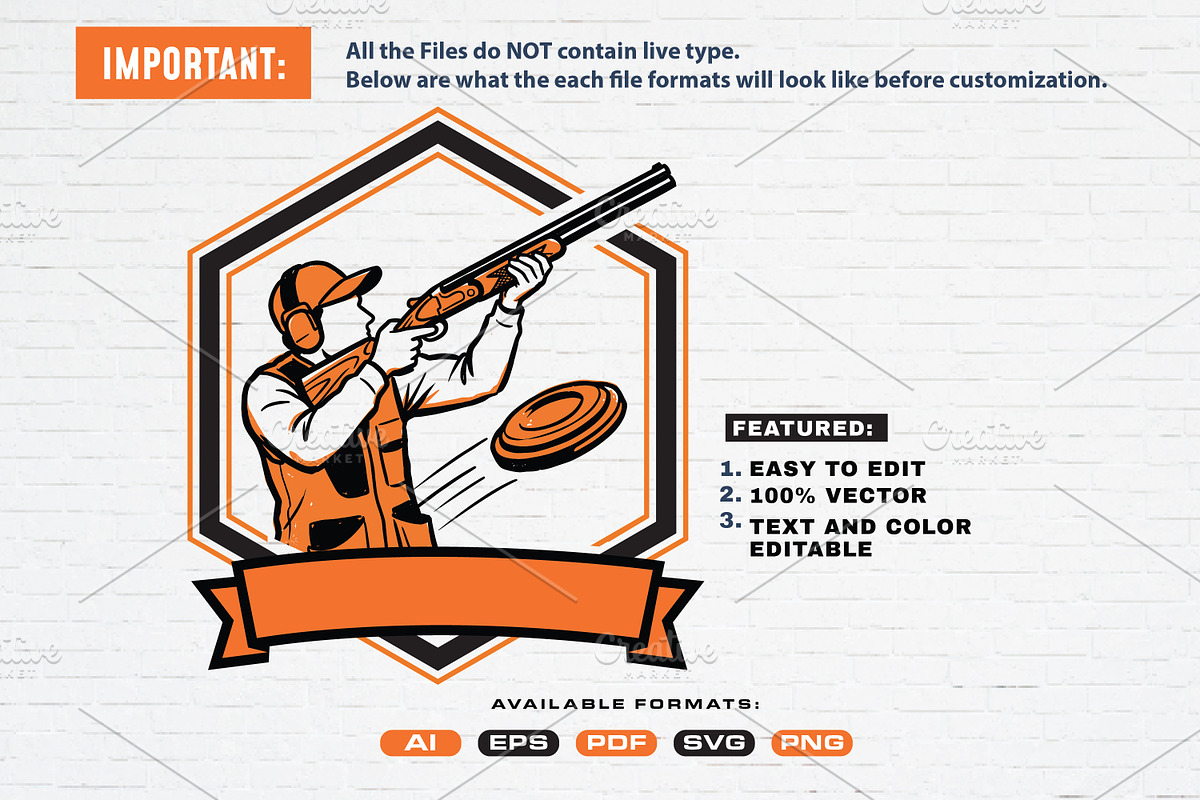 Trapshooting Clipart Badge Logo, a Sport Illustration by Guavanaboy (Photo 2 of 3)
