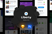 Liberty Mobile UI Kit, an UI Kit Template by Just UI (Thumbnail 1 of 7)