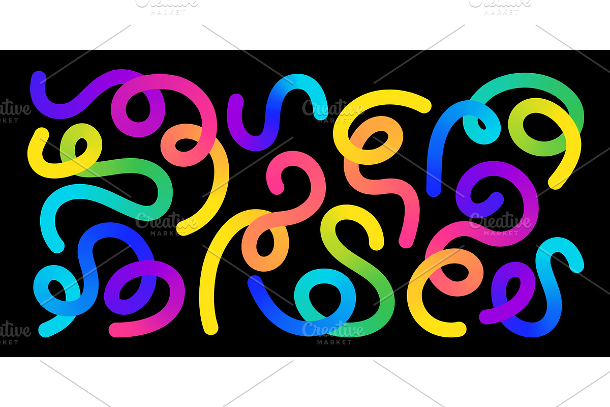 Looping sinuous rainbow swirls -, an Illustration by YuliiaOsadcha