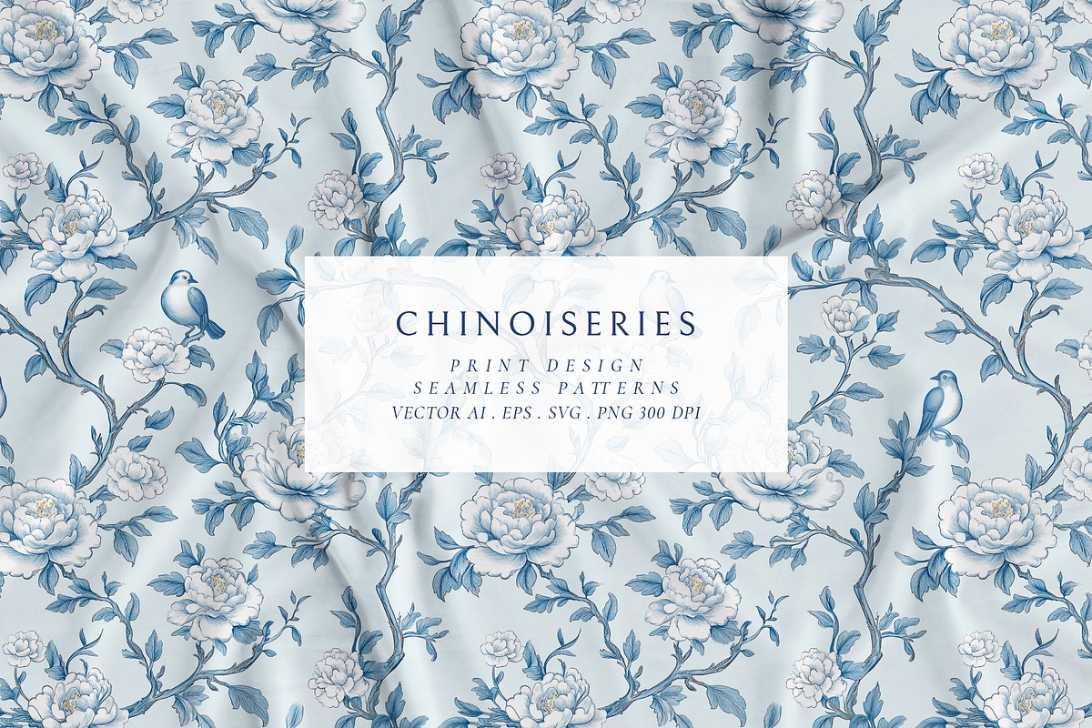 Chinoiseries Vector Seamless Pattern, a Pattern Graphic by Olya Creative (Photo 1 of 10)