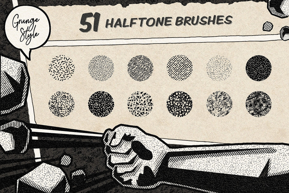Vintage Comics Procreate Brushes preview 6