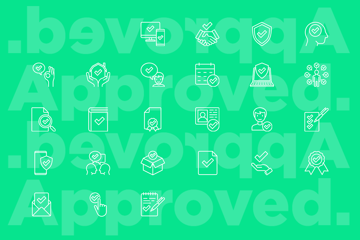 Approved | 25 Thin Line Icons, an Outline Icon by Alex Blogoodf (Photo 6 of 15)
