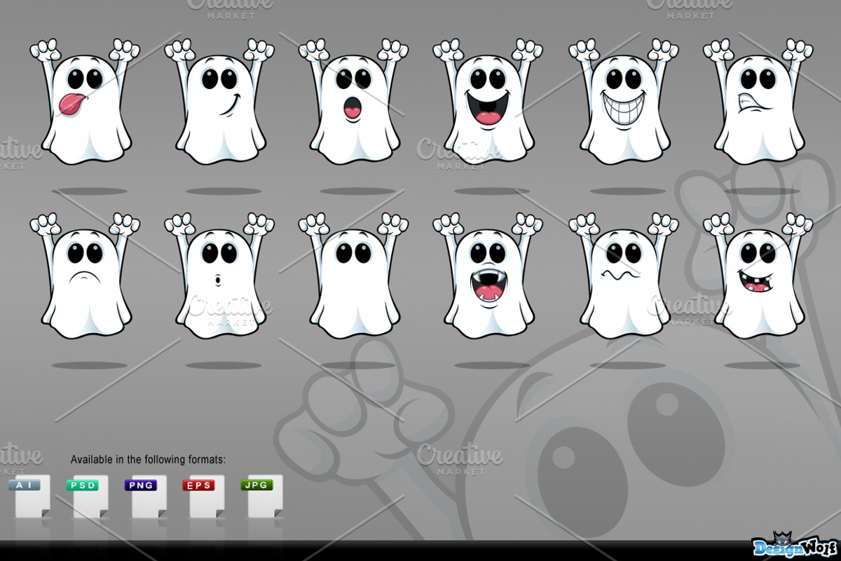 Cartoon Ghosts, an Illustration by DesignWolf (Photo 3 of 3)