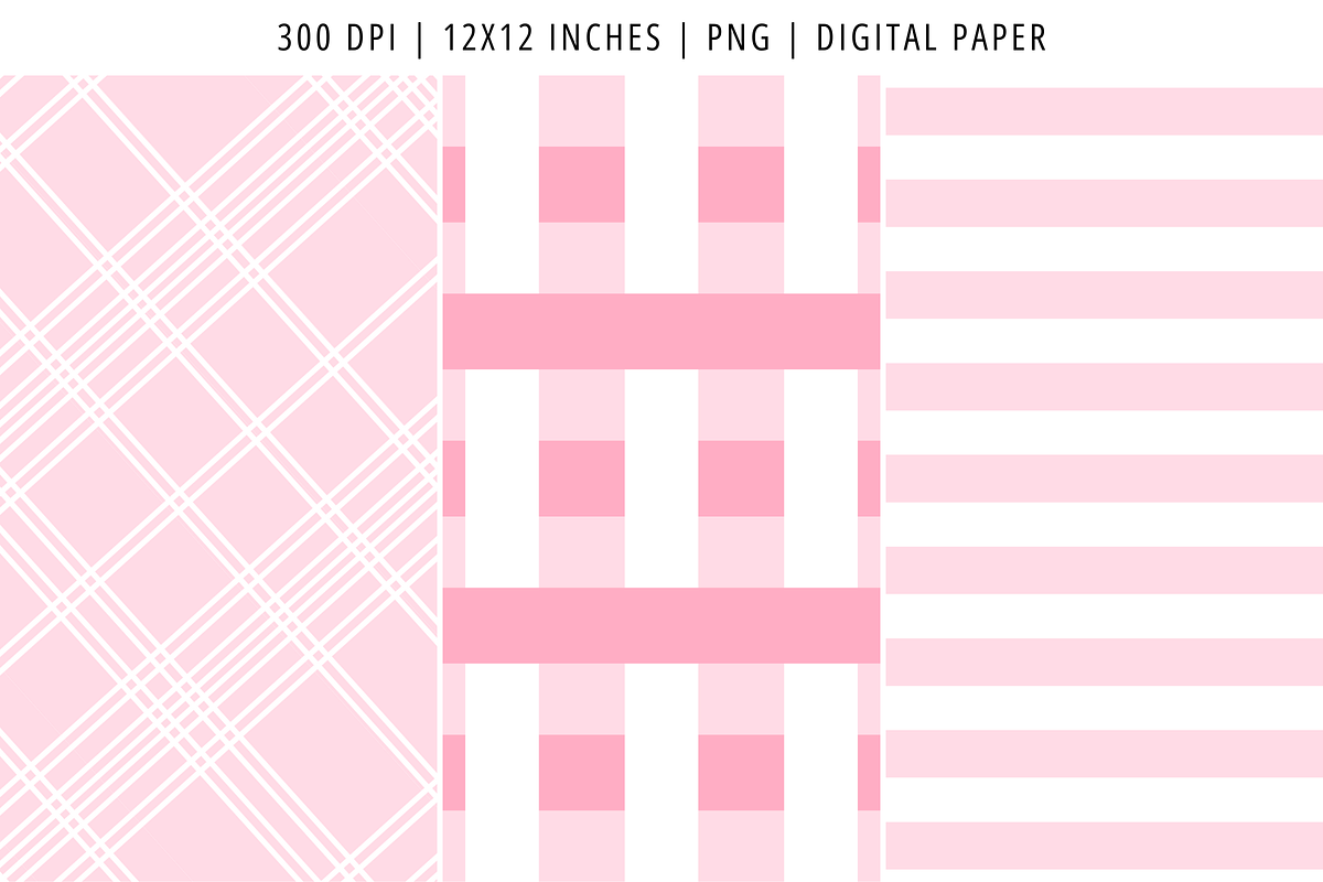 Light Pink Stripes Digital Paper, a Pattern Graphic by Snapybiz (Photo 3 of 5)