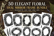 50 Elegant Floral Oval Mirror Frame, a Decorative Illustration by Amazin_art (Thumbnail 1 of 40)