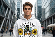Just A Girl Who Loves Sunflowers PNG, a Shirt Mockup by Vector Stall (Thumbnail 10 of 15)
