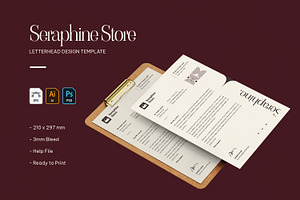 Seraphine Store - Letterhead, a Stationery Template by VUNIRA