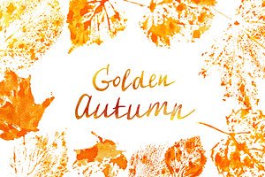 Watercolor Autumn Leaves Stamped
