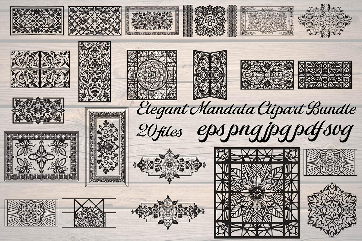 Elegant Mandala Clipart Bundle, a Decorative Illustration by Designer_Momina (Photo 1 of 21)