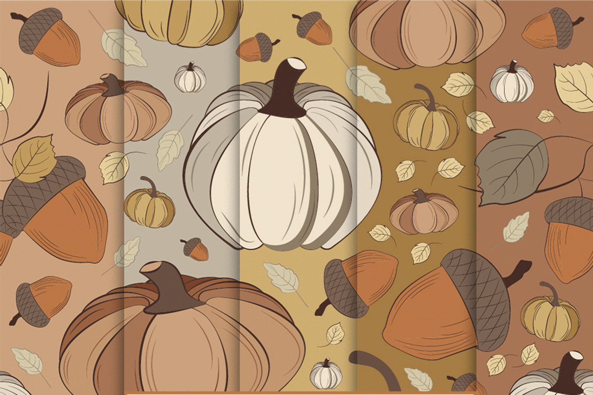 Set of Vintage Fall Patterns, a Pattern Graphic by JYa_Design (Photo 1 of 8)