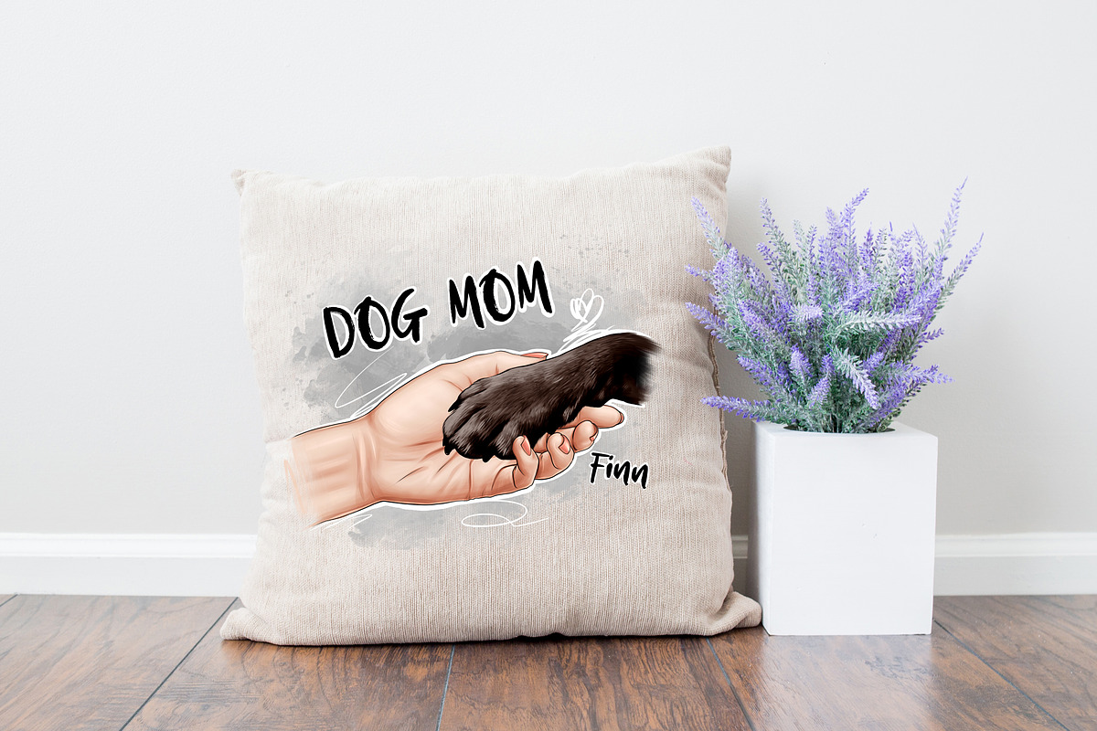 Mom dog clipart, hand and dog's paw, a Person Illustration by Elenbushe (Photo 4 of 4)
