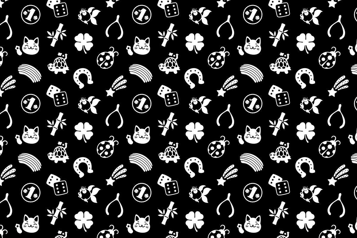 Lucky Charms Icons And Pattern, an Outline Icon by Iconka (Photo 5 of 6)
