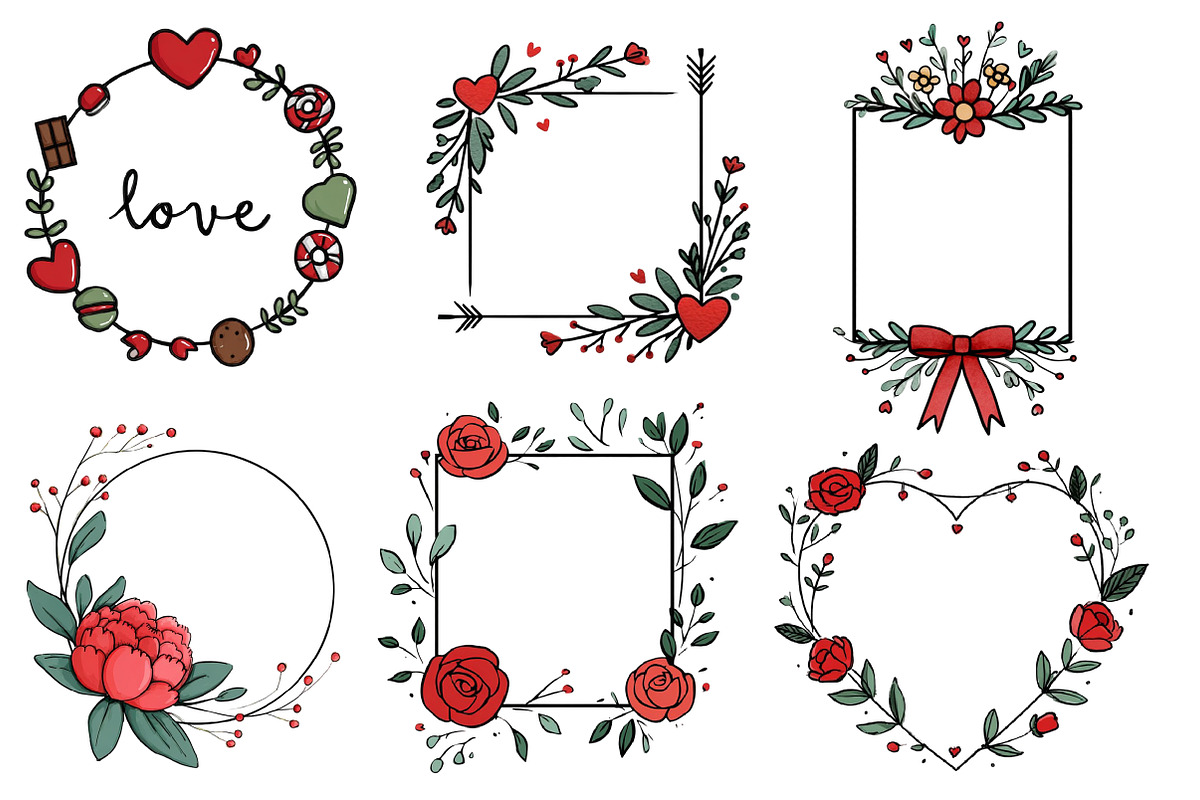 valentine frame clipart, an Illustration by Designworld (Photo 3 of 5)