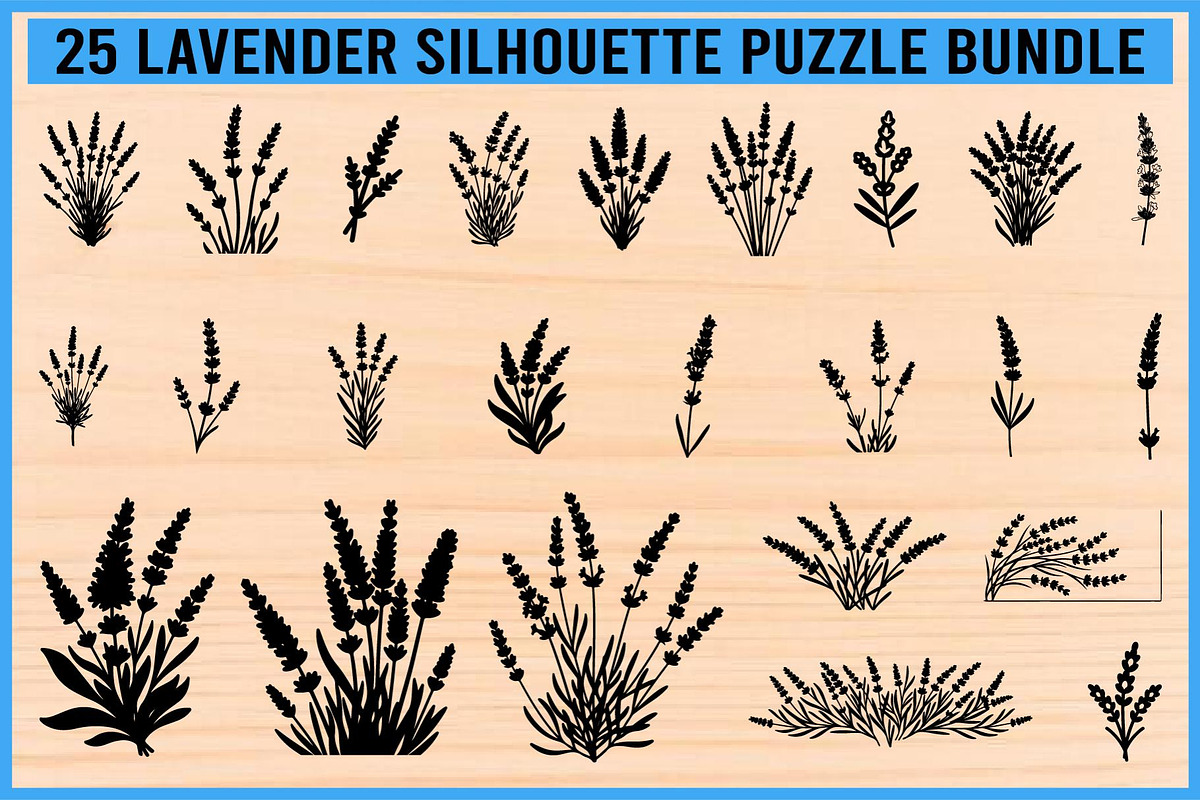 Lavender Silhouette Puzzle Bundle, an Object Illustration by Artivon (Photo 5 of 8)