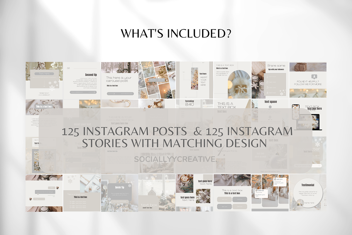 White Christmas Instagram Templates, a Social Media Template by SociallyyCreative (Photo 2 of 10)