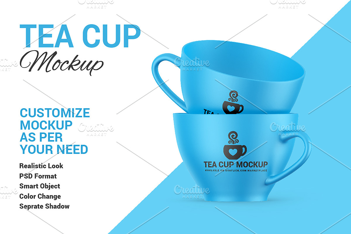 Tea Cup Mockup, a Cups & Container Mockup by Dev.Rawat21 (Photo 1 of 4)
