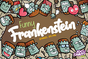Funny Frankenstein Cartoon Vector, a Seasonal Illustration by Jocularity Art (Thumbnail 1 of 3)