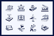 Animated Factory Drawing, an Outline Icon by Vectors Market (Thumbnail 4 of 5)