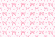 Pink Bows & Hearts Seamless Pattern, a Decorative Illustration by Stellalunarts (Thumbnail 1 of 4)
