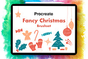 Fancy Christmas Procreate Brushes, a Brush Add-On by buntegalerie (Thumbnail 1 of 4)