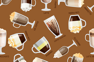 Seamless Coffee Pattern Vector