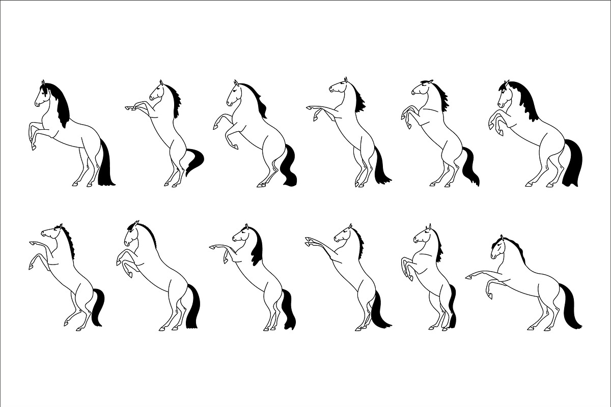 Horses Rearing Up, an Animal Illustration by Naurider (Photo 2 of 4)
