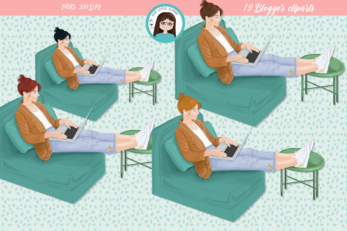 Blogger cliparts, an Object Illustration by Cute Little Workshop (Photo 2 of 3)