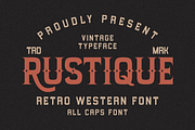 Rustique – Retro Western Serif, a Serif Font by Masyafi Studio (Thumbnail 1 of 7)