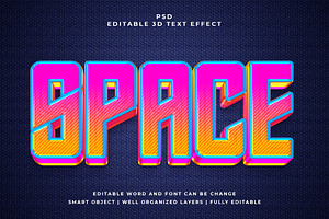 Space 3d Editable Text Effect Style