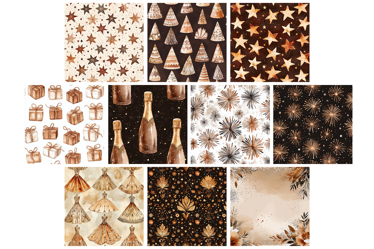 Boho New Year's Eve Backgrounds, a Background Graphic by NadiaTheronArt (Photo 3 of 5)