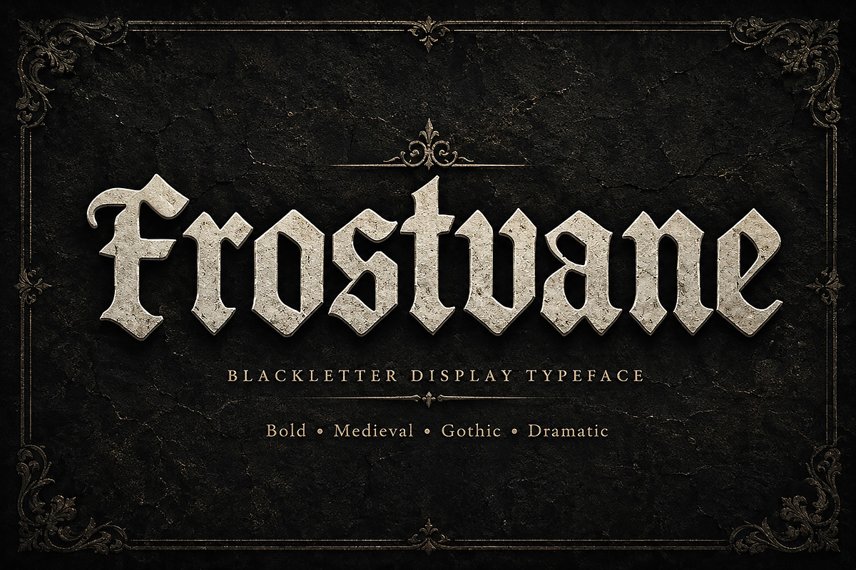 Frostvane — Bold Gothic Blackletter, a Blackletter Font by Wow Magic (Photo 3 of 5)