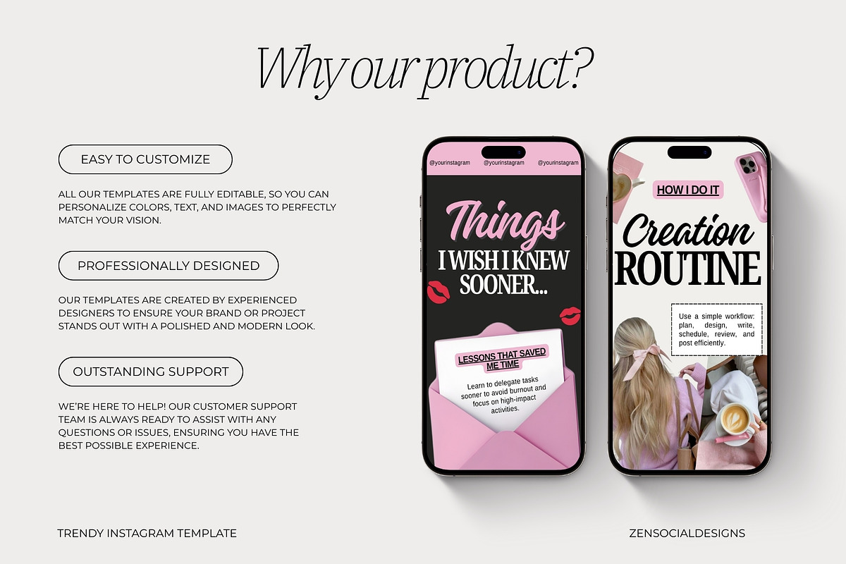 Trendy Instagram Templates, a Social Media Template by ZenSocialDesigns (Photo 5 of 9)