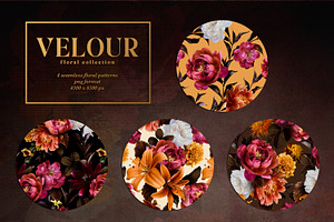 Velour Floral Clip Art Collection