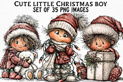 Cute little Christmas boy Clipart, an Illustration by Craft Nest (Thumbnail 1 of 5)