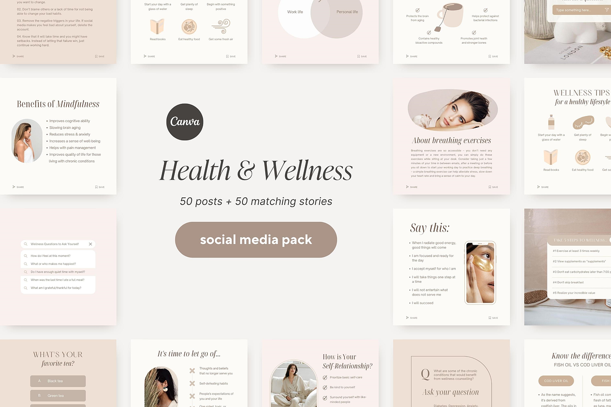 Health & Wellness templates, a Social Media Template by LiliesandBerries (Photo 2 of 21)