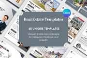 Real Estate Editable Canva Templates, a Social Media Template by I&K (Thumbnail 1 of 2)