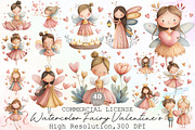 Watercolor Fairy Valentine's PNG Cli, an Illustration by Sublimation Artist (Thumbnail 1 of 6)