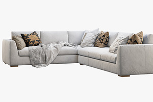 Modena Taper Arm L-Sectional Sofa