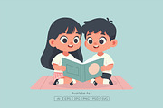 Children Studying And Reading, a Person Illustration by Partikusi Design (Thumbnail 2 of 3)