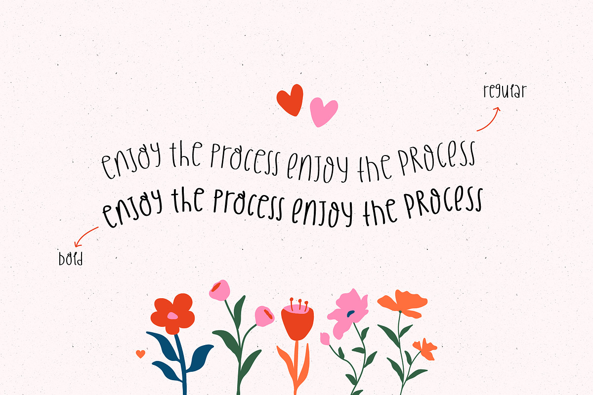 Quirky Handwritten Font Cute Flowers, a Handwritten Font by Kaya Fonts (Photo 10 of 32)