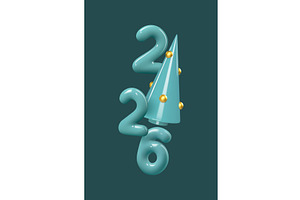 3D render of turquoise 2026 numbers, an Object Illustration by Liudmyla Matviiets