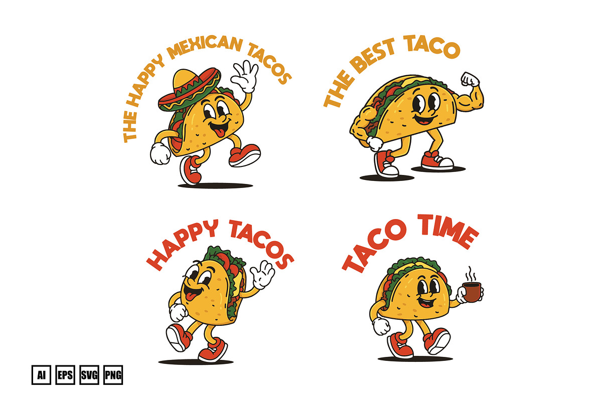 Set Mascot Taco, a Food Illustration by kalehstudio (Photo 1 of 5)